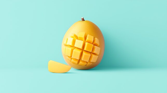 Mango slices artfully arranged