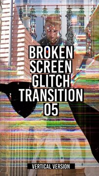 Broken Screen Glitch Transition - Vertical Version 05