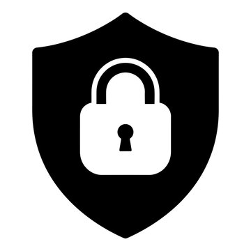 Shield with padlock icon symbolizing security and protection