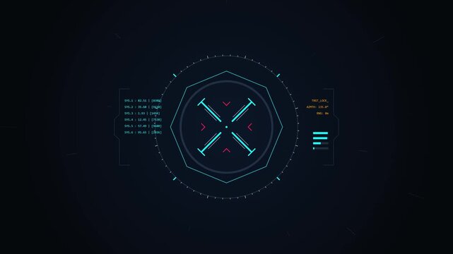 Dynamic FPS Crosshair Interface Targeting System for Competitive Gaming HUD Motion Graphic