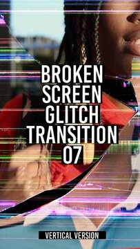 Broken Screen Glitch Transition - Vertical Version 07