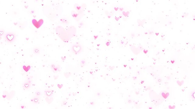 Floating rose hearts shimmer over a luminous background with 3D focus depth. Perfect for romance videos, bridal invitations, affection messages, social posts, greetings, and charming event animations.