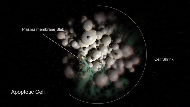 Apoptotic Cell Showing Programmed Cell Death and Cellular Fragmentation