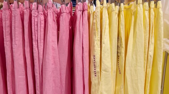 Assorted Casual Clothes on Store Racks