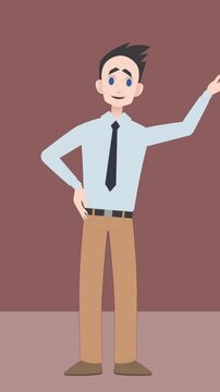 Animation of businessman talking icon over brown background