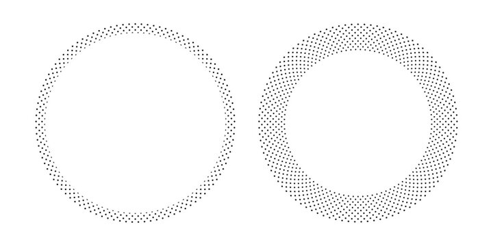 Abstract Radial Circle Dots Patterns for Decorative Round Frames. 