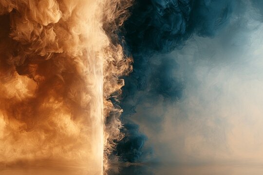 Warm and Cool Vapor Divided by a Luminous Plane