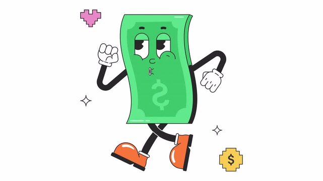 Dollar Retro Animation Alpha Channel