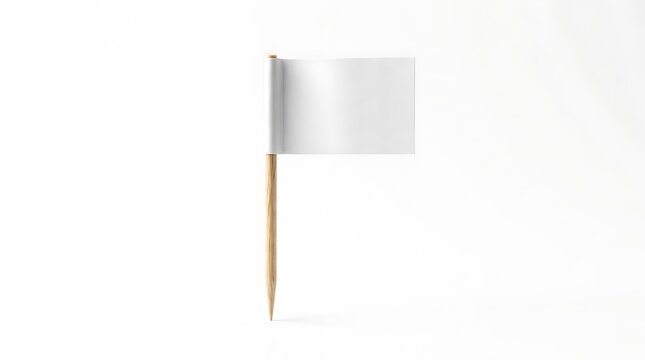 Toothpick Flag Mock up On Isolated White Background