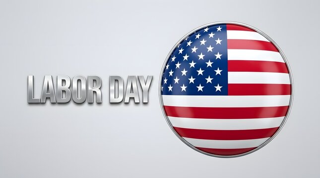 Labor day celebration with an american flag shaped like an egg illustration