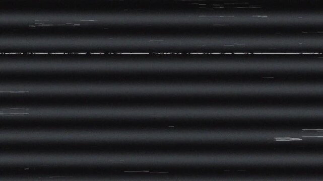 Dark CRT Television Static with Horizontal Interference, Tracking Errors, Screen Noise and Monochrome Grain. Analog TV Static with Tracking Interference, Grainy, Glitch and Horizontal Scan Distortion
