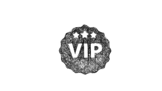 Sketch vip badge icon animation - smooth progressive reveal