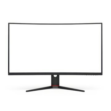 Blank black frame monitor or tv screen on stand isolated