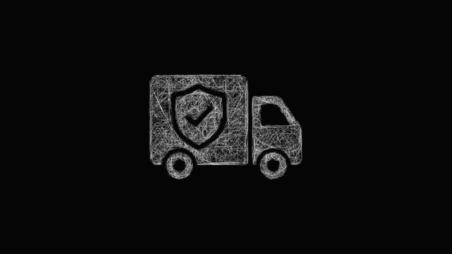 Sketch shipping policy icon animation - smooth progressive reveal