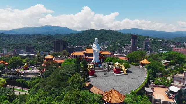 Giant Guanyin Buddha Statue at Zhongzheng Park in Keelung, Taiwan