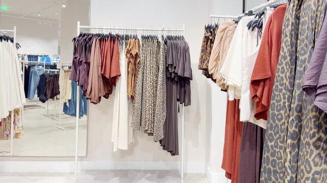 Assorted Casual Clothes on Store Racks
