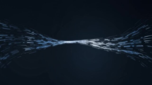 Light Streaks Bowtie Pinch Motion Graphic, Dynamic Digital Flow, Futuristic Animation, Seamless Loop, Abstract Light Trails, High-Tech Visuals, Modern Design