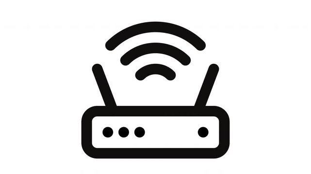router device animated Line Icons Premium 4K, Modern Minimal Outline Motion Graphics Collection