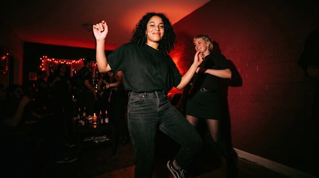 People dancing at club