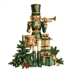 Fototapeta premium Vintage Christmas nutcracker standing