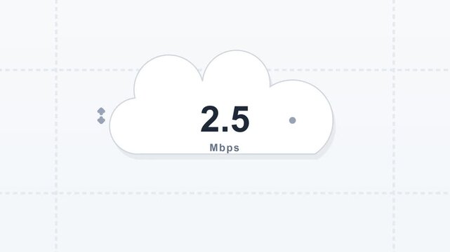 Cloud Internet Speed and Network Performance with Digital Data Transfer Rate Interface on Grid Background