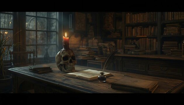Gothic study room