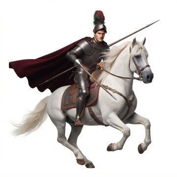 Saint George the Dragon Slayer, Armored Knight Saint on Horseback, Devotional Religious Illustration