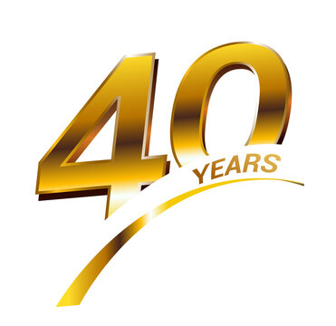 40 Years Anniversary elegant Gold Line Celebration