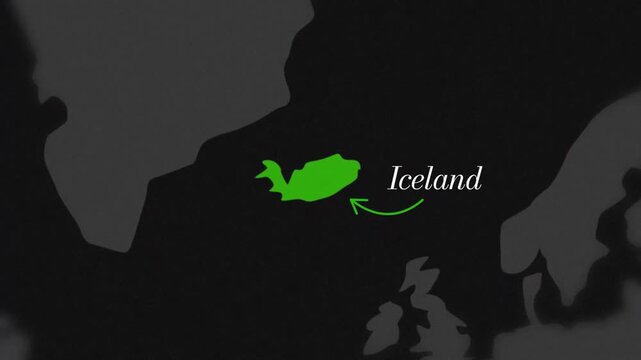Iceland Highlighted on Map of Northern Europe &ndash; Geographic Location and Country Identification