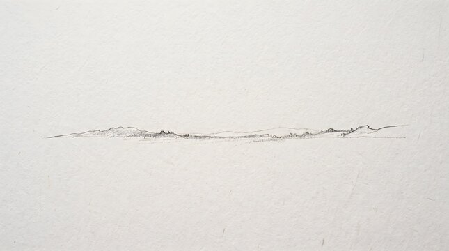 Minimal graphite horizon surrounded by blank paper grain Background