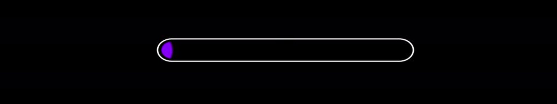 Dual Color Progress Bar Animation on Black Background. Download Progress, Preloader Animation Web Design Template. Seamless Loop Animation in 4K Ultrawide with Alpha Channel.