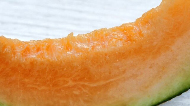 Fresh Melon on White Wooden Surface