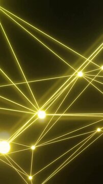 Animation of neon network of connections on black background