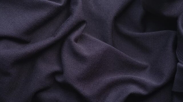 A close-up of a soft wrinkled black jersey fabric.