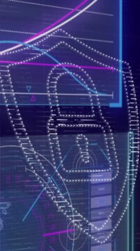 Digital interface highlights online security and global networking importance.