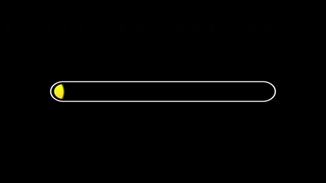 Multi Color Progress Bar Animation on Black Background. Download Progress, Preloader Animation Web Design Template. Seamless Loop Animation in 4K with Alpha Channel.