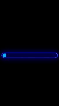 Neon Progress Bar Animation on Black Background. Download Progress, Preloader Animation Web Design Template. Seamless Loop Animation in 4K Vertical with Alpha Channel.