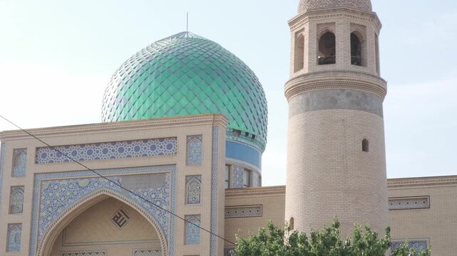 Close-up view of mosque dome in Khujand, Tajikistan