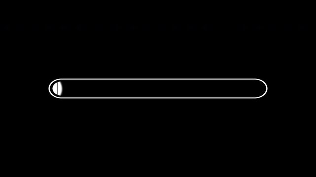 Segmented Progress Bar Animation on Black Background. Download Progress, Preloader Animation Web Design Template. Seamless Loop Animation in 4K with Alpha Channel.