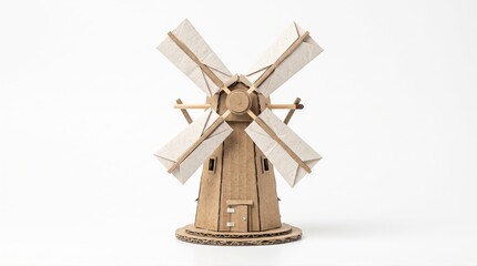 Fototapeta premium Miniature cardboard windmill model for craft and decoration projects