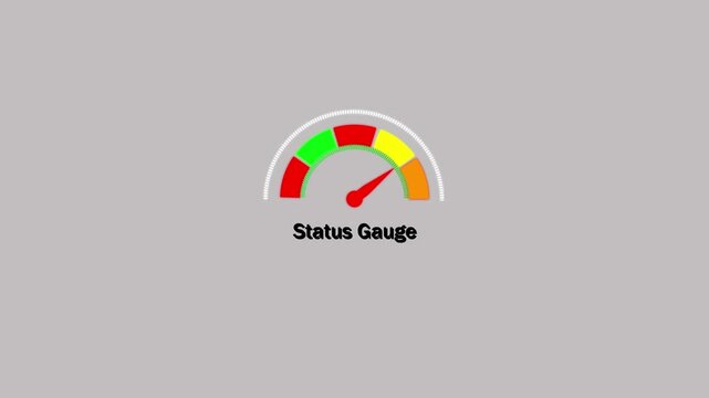 4k,Decibel meter showing medium level with red yellow and green zones.  motion animation on a transparent background alpha channel.