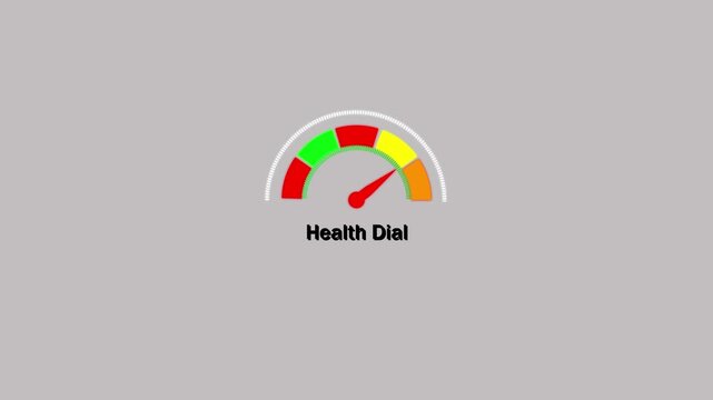 4k,Decibel meter showing medium level with red yellow and green zones.  motion animation on a transparent background alpha channel.