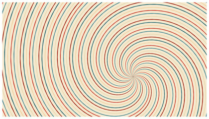 Naklejka premium Abstract swirl pattern with retro muted red and teal lines for vintage poster or graphic background design.