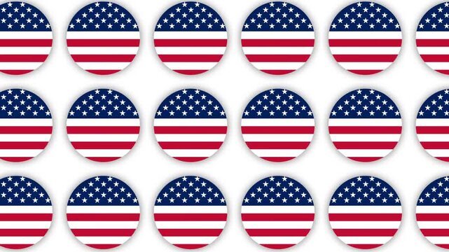 American Flag Badges Seamless Pattern Background for Patriot Day Celebration.