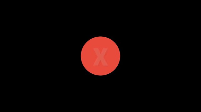 Red Wrong Check Mark and X Icon Animation &ndash; Error, Incorrect and Rejection Symbols with Alpha Channel