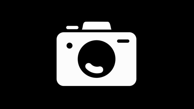 Photo camera technology icon, DSLR photo camera icon animation video concept