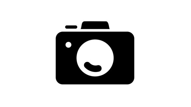 Photo camera technology icon, DSLR photo camera icon animation video concept