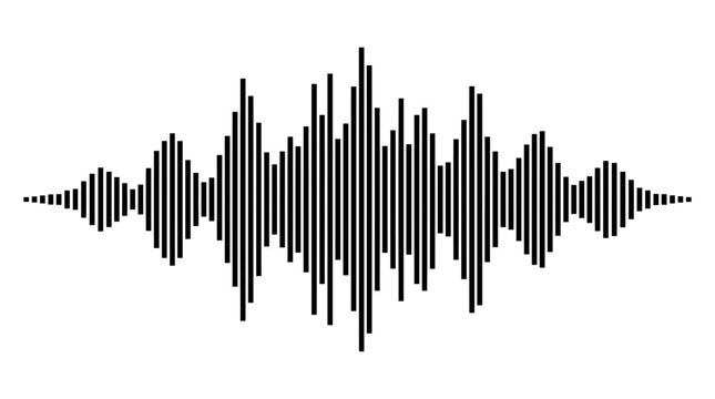 Sound wave or audio equalizer vector icon music frequency spectrum visualization