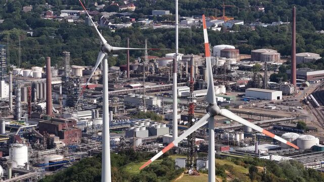 Aerial View of Ruhr Oel Refinery Scholven in Gelsenkirchen