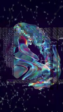 A looping 3D animation. An abstract animation on the topic of the technological process of solving analytical problems.
